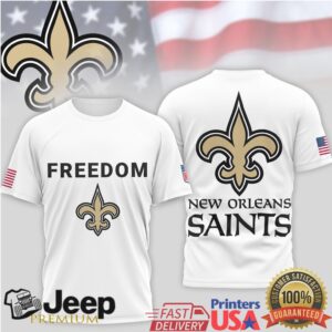 New Orleans Saints Freedom Patriotic American Flag T Shirt New Orleans Saints Freedom Patriotic American Flag T Shirt