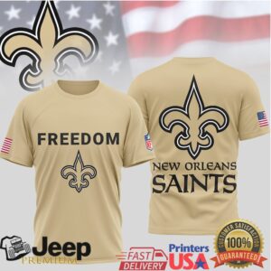 New Orleans Saints Freedom Patriotic American Flag T Shirt