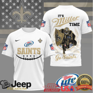 New Orleans Saints Miller Lite Shield Design NFL Football Tee
