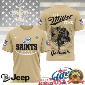 New Orleans Saints Miller Lite Shield Design NFL Football Tee