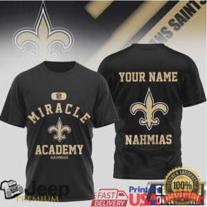 New Orleans Saints Miracle Academy Personalized Name T Shirt New Orleans Saints Miracle Academy Personalized Name T Shirt