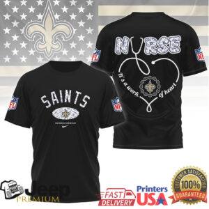 New Orleans Saints Nurse T Shirt National Nurse Day NFL Fan Apparel