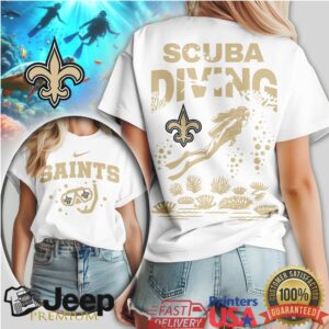 New Orleans Saints Scuba Diving T Shirt Fleur De Lis Underwater Design New Orleans Saints Scuba Diving T Shirt Fleur De Lis Underwater Design