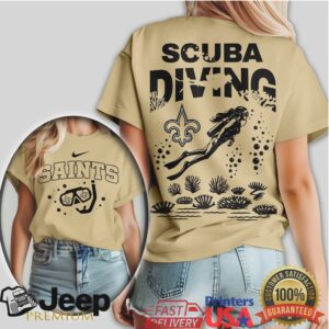 New Orleans Saints Scuba Diving T Shirt Fleur De Lis Underwater Design