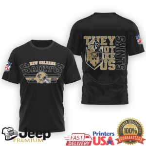 New Orleans Saints They Not Like Us Gold Foil Style T Shirt New Orleans Saints They Not Like Us Gold Foil Style T Shirt