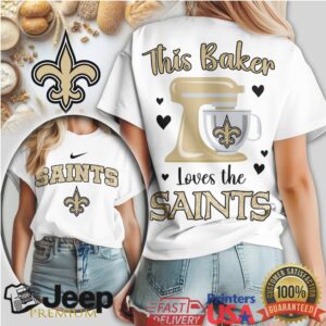 New Orleans Saints This Baker Loves The Saints Fan Kitchen T Shirt