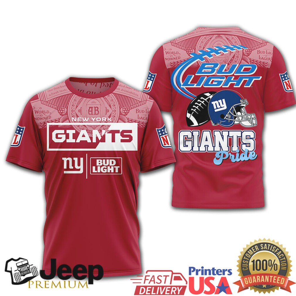 New York Giants Bud Light Beer Fan Pride Graphic Tee New York Giants Bud Light Beer Fan Pride Graphic Tee