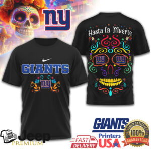 New York Giants Dia de los Muertos Sugar Skull Shirt Hasta La Muerte Football Tee