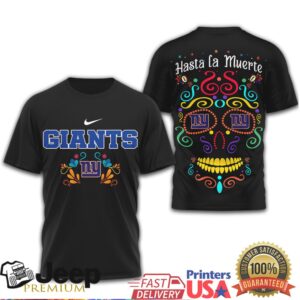 New York Giants Dia de los Muertos Sugar Skull Shirt Hasta La Muerte Football Tee