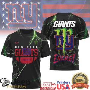 New York Giants Energy Monster Lightning Strike T Shirt