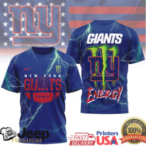 New York Giants Energy Monster Lightning Strike T Shirt