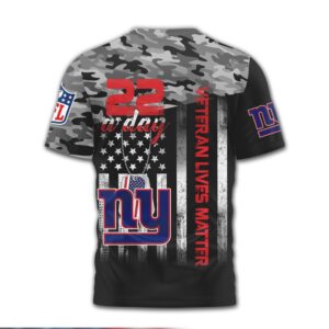 New York Giants NFL Veteran Awareness T Shirt 22 A Day Camo Tee
