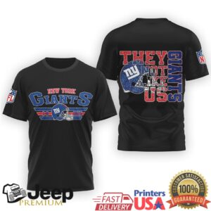 New York Giants They Not Like Us Classic Logo Black Tee New York Giants They Not Like Us Classic Logo Black Tee