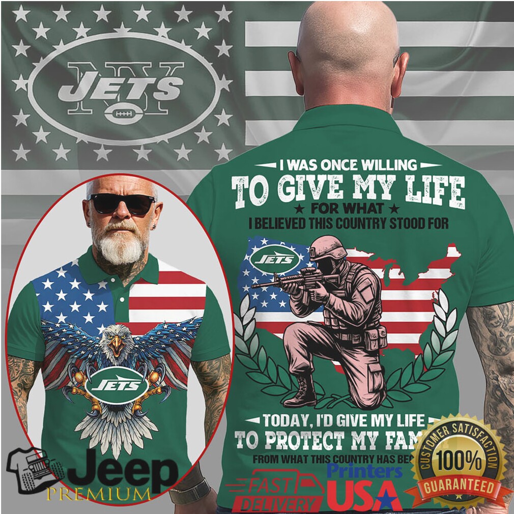 New York Jets Military Eagle “Give My Life” Patriotic Polo New York Jets Military Eagle “Give My Life” Patriotic Polo