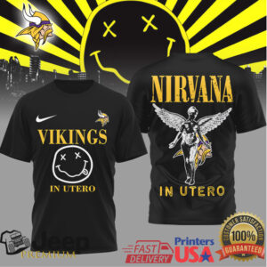 Nirvana In Utero x Minnesota Vikings NFL Mashup Graphic T Shirt
