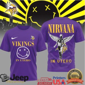 Nirvana In Utero x Minnesota Vikings NFL Mashup Graphic T Shirt