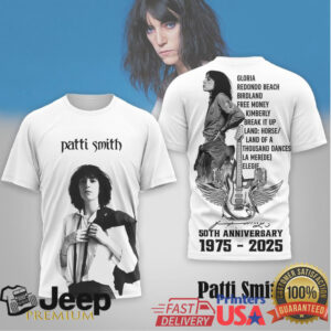Patti Smith 50th Anniversary 1975 2025 Vintage Tribute T Shirt