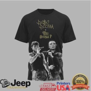 Peso Pluma x Tito Double P Dinastía Tour Black and Gold Graphic T Shirt Peso Pluma x Tito Double P Dinastía Tour Black and Gold Graphic T Shirt