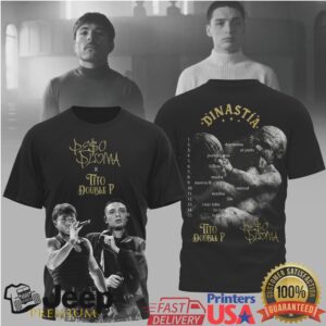 Peso Pluma x Tito Double P Dinastía Tour Black and Gold Graphic T Shirt