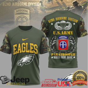 Philadelphia Eagles 82nd Airborne Division U.S. Army Paratrooper T Shirt