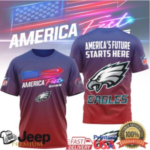 Philadelphia Eagles America Fest 2025 Patriotic Flag Graphic T Shirt Philadelphia Eagles America Fest 2025 Patriotic Flag Graphic T Shirt