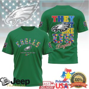 Philadelphia Eagles Autism Awareness “They Not Like Us” T Shirt