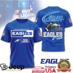 Philadelphia Eagles Bud Light Beer Fan Pride Graphic T Shirt Philadelphia Eagles Bud Light Beer Fan Pride Graphic T Shirt