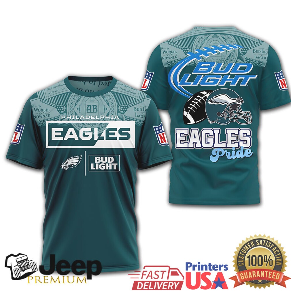 Philadelphia Eagles Bud Light Beer Fan Pride Graphic T Shirt Philadelphia Eagles Bud Light Beer Fan Pride Graphic T Shirt