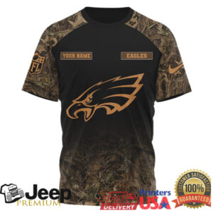 Philadelphia Eagles Custom Name Hunting Season Camo 3D Performance Tee