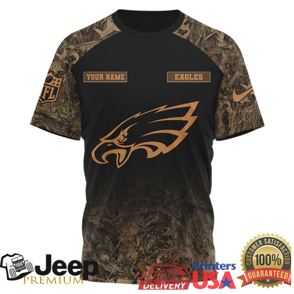 Philadelphia Eagles Custom Name Hunting Season Camo 3D Performance Tee Philadelphia Eagles Custom Name Hunting Season Camo 3D Performance Tee