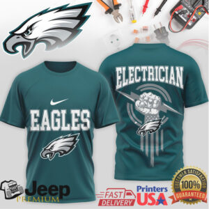 Philadelphia Eagles Electrician T Shirt Fly Eagles Fly Electrical Workers Tee