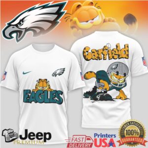 Philadelphia Eagles Garfield Funny NFL Graphic Print Tee