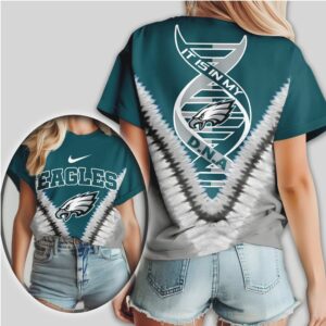 Philadelphia Eagles “It Is In My DNA” Midnight Green Tie Dye Women's T Shirt