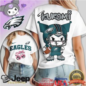 Philadelphia Eagles Kuromi Mashup Shirt Kawaii NFL Fan Merchandise Philadelphia Eagles Kuromi Mashup Shirt Kawaii NFL Fan Merchandise