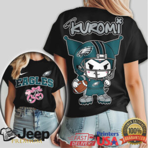 Philadelphia Eagles Kuromi Mashup Shirt Kawaii NFL Fan Merchandise