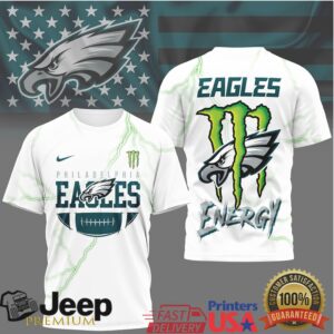 Philadelphia Eagles Monster Energy 3D Lightning All Over Print T Shirt