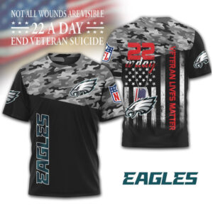 Philadelphia Eagles NFL Veteran Awareness Camo Shirt End Veteran Suicide 22 A Day Philadelphia Eagles NFL Veteran Awareness Camo Shirt End Veteran Suicide 22 A Day