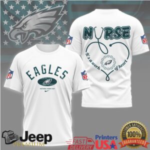 Philadelphia Eagles Nurse Appreciation “Work of Heart” Stethoscope T Shirt Philadelphia Eagles Nurse Appreciation “Work of Heart” Stethoscope T Shirt