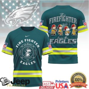Philadelphia Eagles Snoopy Firefighter Reflective First Responder Tee Philadelphia Eagles Snoopy Firefighter Reflective First Responder Tee