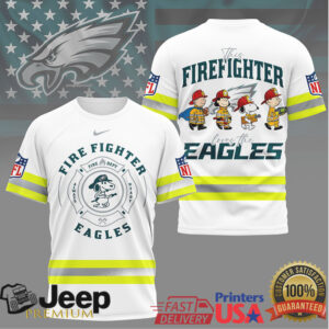 Philadelphia Eagles Snoopy Firefighter Reflective First Responder Tee