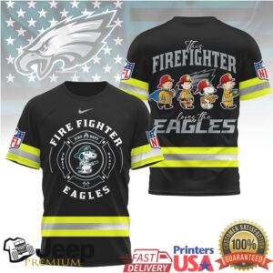 Philadelphia Eagles Snoopy Firefighter Reflective First Responder Tee
