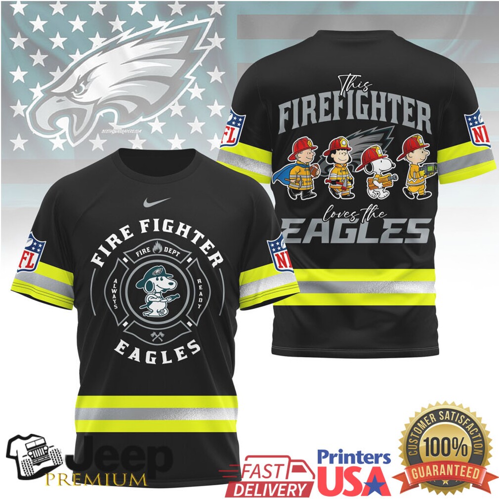 Philadelphia Eagles Snoopy Firefighter Reflective First Responder Tee Philadelphia Eagles Snoopy Firefighter Reflective First Responder Tee