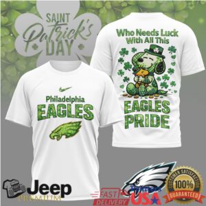 Philadelphia Eagles Snoopy St. Patrick's Day Lucky Green T Shirt