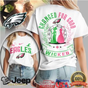 Philadelphia Eagles Wicked Musical “Changed For Good” Pink & Green Tee