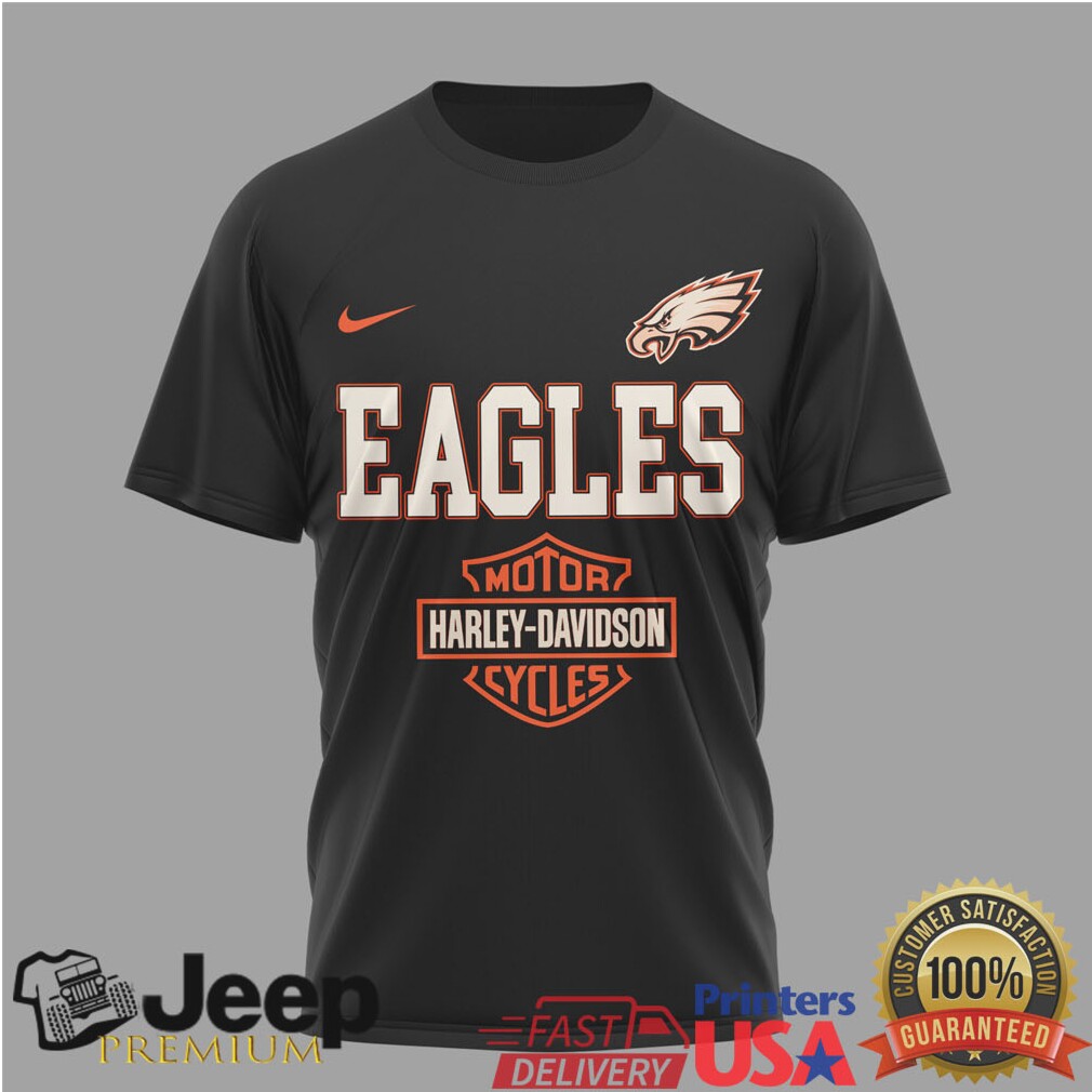 Philadelphia Eagles x Harley Davidson Ride The Legend Black T Shirt Philadelphia Eagles x Harley Davidson Ride The Legend Black T Shirt