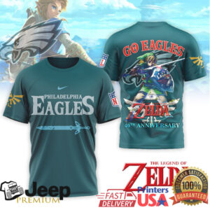 Philadelphia Eagles x The Legend of Zelda Link 40th Anniversary T Shirt
