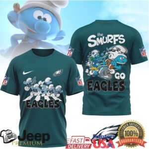 Philadelphia Eagles x The Smurfs Custom NFL Team T Shirt Philadelphia Eagles x The Smurfs Custom NFL Team T Shirt