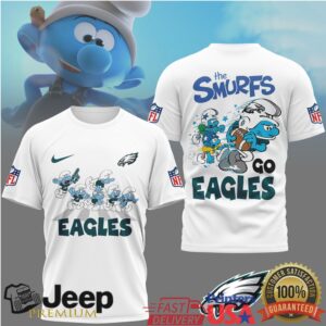 Philadelphia Eagles x The Smurfs Custom NFL Team T Shirt