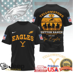 Philadelphia Eagles x Yellowstone Dutton Ranch Montana Western NFL T Shirt