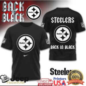 Pittsburgh Steelers “Back in Black” Industrial Gothic Black T Shirt Pittsburgh Steelers “Back in Black” Industrial Gothic Black T Shirt